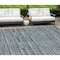 Homeroots 10' X 14' Teal Blue Aqua And Gray Striped Washable Indoor Outdoor Area Rug 587943 - alternate 1