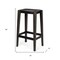 Homeroots 30" Black Iron and Solid Wood Backless Bar Height Bar Chair 605921 - alternate 2