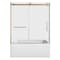 Kingston Brass 60" Acrylic Alcove Left-Hand Drain Tub with Right Sliding Tub Door, White/Brushed Brass KVTAM6032L217 - alternate 1