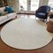 Homeroots 8' Beige And Ivory Round Geometric Washable Indoor Outdoor Area Rug 596898 - alternate 4