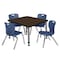 Regency Square Kee Adjustable Classroom Table W/ 4 Andy Stack Chairs, 30 in W, 30 in L, Neo Walnut TB3030NWAPGY45NV - alternate 1