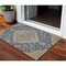 Homeroots 3' X 5' Navy Blue Beige And Brown Oriental Washable Indoor Outdoor Area Rug 605253 - alternate 1