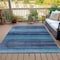 Homeroots 8' X 10' Teal Blue Aqua And Navy Blue Striped Washable Indoor Outdoor Area Rug 631224 - alternate 4