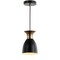 Jonathan Y Edison 5.75" Metal LED Pendant, Black/Brass Gold JYL6136A - alternate 6