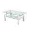 Homeroots 39" Clear and White Glass and Steel Coffee Table With Shelf 635699 - alternate 3
