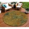 Homeroots 8' Copper And Green Round Abstract Washable Indoor Outdoor Area Rug 603583 - alternate 1