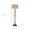 Homeroots 55" Black Traditional Shaped Floor Lamp With Tan Rectangular Shade 526302 - alternate 4