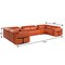 Homeroots Camel Italian Leather Power Reclining U Shaped Eight Piece Corner Sectional With Console 634676 - alternate 4