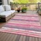 Homeroots 3' X 5' Pink Gray And Green Striped Washable Indoor Outdoor Area Rug 598914 - alternate 6