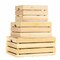 Homeroots Set of Three Organic Natural Distressed Wood Stacking Milk Crates, 3PK 471952 - alternate 1