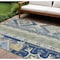 Homeroots 9' X 12' Navy Blue Green And Gray Aztec Washable Indoor Outdoor Area Rug 598488 - alternate 1