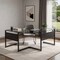 Homeroots 78" Clear and Black Glass and Metal Corner Computer Desk 654255 - alternate 5