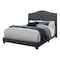 Homeroots Dark Gray Wood And Tufted Velvet Queen Bed Frame 333319 - alternate 1
