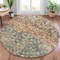 Homeroots 8' Beige And Copper Round Abstract Washable Indoor Outdoor Area Rug 631959 - alternate 2