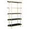 Homeroots 75" Black and Gold Iron and Glass Four Tier Etagere Bookcase 488875 - alternate 1