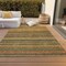 Homeroots 9' X 12' Coral Gold And Green Striped Washable Indoor Outdoor Area Rug 577773 - alternate 2