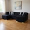 Homeroots Black Velvet U Shaped Three Piece Sofa and Chaise Sectional With Toss Pillows 643889 - alternate 7
