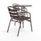 Flash Furniture Lila 23.75in Round Glass Top Metal Table with 2 Bronze Aluminum Slat Stack Chairs TLH-071RD-017CBZ2-GG - alternate 6