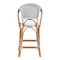 Bali & Pari Genica Classic French Two-Tone Navy and White Weaving and Natural Rattan Bar Stool 251-13957-ZORO - alternate 5