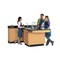 Diversified Spaces Cabinet Perimeter Workstation, Oak, Wood Frame, 90 in W, Red 2824K - alternate 1