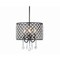Jonathan Y Gigi 13 in. Metal/Crystal Adjustable LED Drop Chandelier, Black/Clear JYL7463A - alternate 1