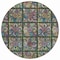 Homeroots 8' Fern Green Purple And Teal Blue Round Medallion Washable Indoor Outdoor Area Rug 589268 - alternate 5