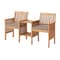 Alaterre Furniture Bristol Acacia Wood Outdoor Double Seat Bench with Attached Table ANBR01ANO - alternate 1