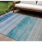 Homeroots 10' X 14' Sky Blue Striped Washable Indoor Outdoor Area Rug 608144 - alternate 1