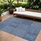 Homeroots 9' X 12' Navy Blue And Ivory Geometric Washable Indoor Outdoor Area Rug 600760 - alternate 1