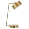 Homeroots 18" Brass Metal Desk Table Lamp With Brass Drum Shade 524323 - alternate 1