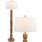 Jonathan Y Rustara 61.5" Cottage Farmhouse Turned Resin/Iron LED Floor Lamp, Antique Brown Wood Finish JYL5402A - alternate 1