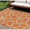Homeroots 9' X 12' Orange And Ivory Geometric Washable Indoor Outdoor Area Rug 613029 - alternate 1