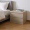Homeroots 18" Beige Wood Two Drawer Nightstand 719564 - alternate 4