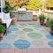 Homeroots 9' X 12' Teal Blue Ivory And Pale Aqua Geometric Washable Indoor Outdoor Area Rug 630595 - alternate 5