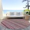 Homeroots 8' Pink And Taupe Round Striped Washable Indoor Outdoor Area Rug 615352 - alternate 4