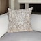 Homeroots 22" Brown and White Cotton Throw Pillow with Embroidery 529252 - alternate 1