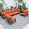 Leisuremod Hamilton 6-Piece Aluminum Patio Conversation Set with Cushions, Orange HSBL-6OR - alternate 5