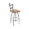 Holland Bar Stool Co 410 Jackie Stainless Steel 36in Swivel Bar Stool with Medium Oak Seat 41036SSMedOak - alternate 4
