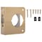 Prosource Door Reinforcer, 2-3/8 in Backset, 1-3/8 in Thick Door, Steel, Brass, 4-1/2 in H, 4 in W HSH-042SBP-PS - alternate 1