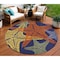 Homeroots 8' Blue Yellow And Orange Round Starfish Indoor Outdoor Area Rug 546871 - alternate 7
