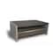 Homeroots 47" Brown and Dark Gray Solid Wood And Concrete Block Coffee Table With Drawer And Shelf 489063 - alternate 1