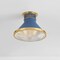 Hudson Valley Lighting Highclere 12.75 in. Flush Mount in Aged Brass/Soft French Blue by Mark D. Sikes MDS2402-AGB/FBL - alternate 2