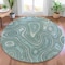 Homeroots 8' Sky Blue And Gray Round Geometric Washable Indoor Outdoor Area Rug 631403 - alternate 3