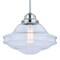 Vaxcel Huntley 1 Light Satin Nickel Farmhouse Schoolhouse Pendant Clear Glass P0268 - alternate 2