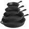 Megachef 13 Piece Cast Iron Skillet Set with Tempered Glass Lids and Silicone Holders MCCI-7400 - alternate 4