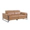 Homeroots 77in Chestnut and Black Italian Leather Power Reclining Loveseat 720499 - alternate 4