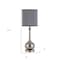 Homeroots 25" Nickel Metal Round Table Lamp With Gray Cone Shade 524684 - alternate 5