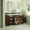James Martin Vanities Lorelai 60in Double Vanity, Mid-Century Walnut w/ 3 CM Eternal Jasmine Pearl Silestone Top 424-V60D-WLT-FEJP - alternate 5