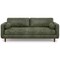Homeroots 89" Moss Green Leather Sofa With Brown Legs 640994 - alternate 1