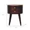 Homeroots 20" Brown Solid Wood Round Two Drawer Nightstand 651618 - alternate 6